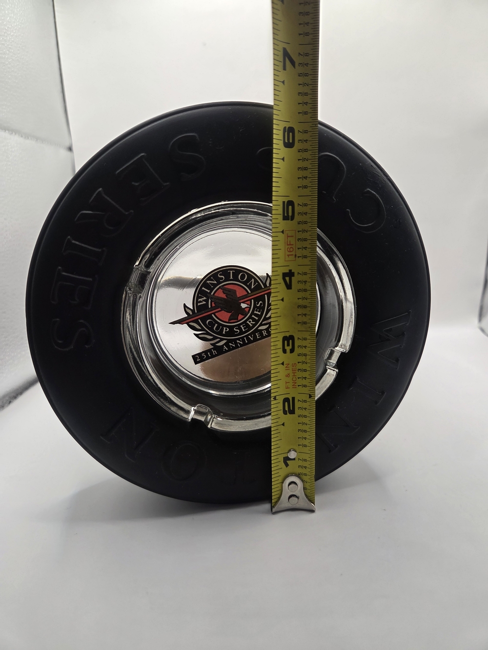 Winston Cup Series 25th Anniversary Black Tire Glass Ashtray Nascar - Picture 3 of 4